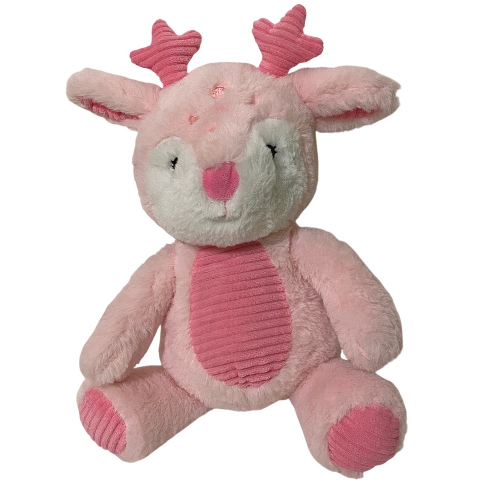 Spark Create Imagine Plush Pink Reindeer Rattle Crinkle Ears Ribbed Girls Unisex